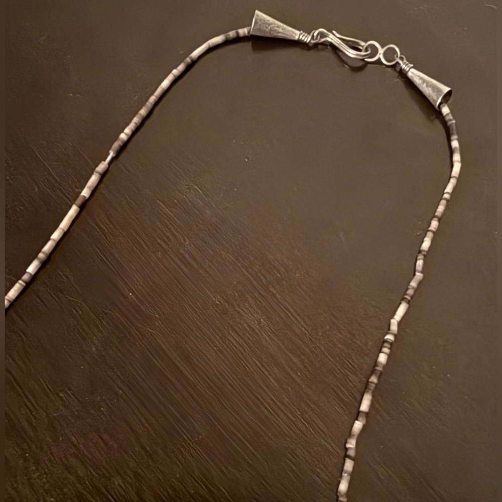 Turquoise Thunderbird Zuni Fetish Necklace 28”| Hand Carved Stone Native Heishi - Picture 4 of 4